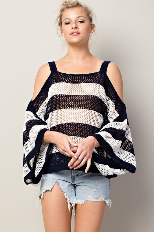 Classic Cold | Long Sleeve Cold Shoulder Sweater