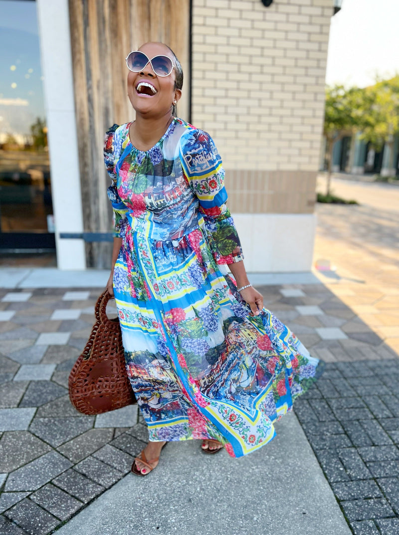 long dress and Slay the Vacay
