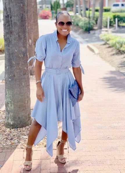 Daisy | Light Blue & White Gingham Belted Dress Fourth & Jack Daisy | Light Blue & White Gingham Belted Dress Fourth & Jack
